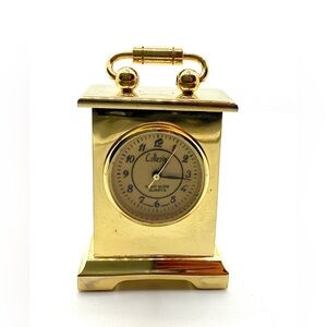 Vintage Collezio Gold Tone 3” Mini mantle clock New “Open Box”